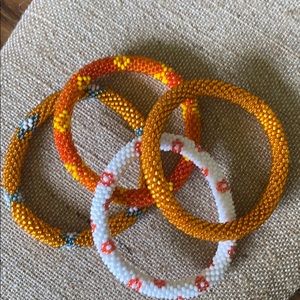Set of 3 orange bracelets
